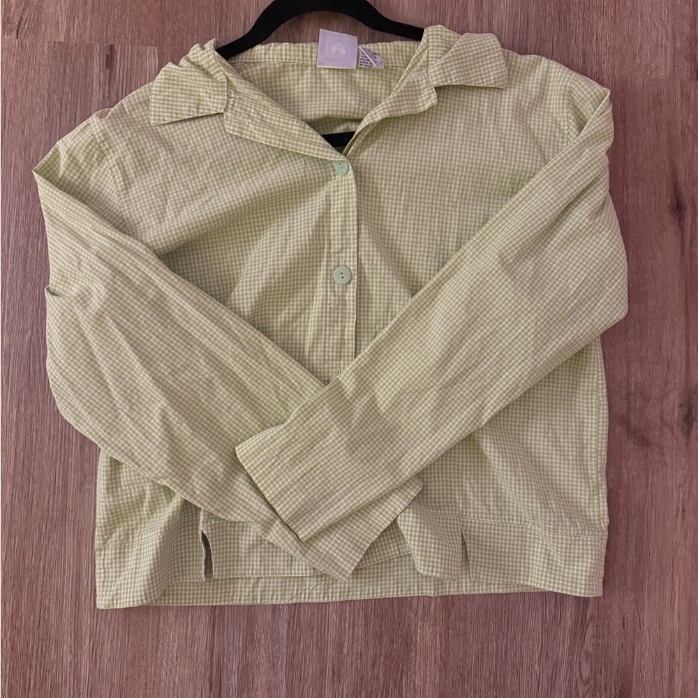 Onque Casuals Green Button Down Shirt